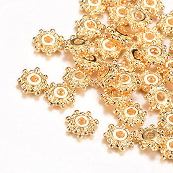 Brass Spacer Beads, Light Gold, 8x2mm, Hole: 1.5mm