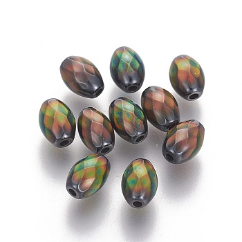 Non-magnetic Synthetic Hematite Beads, Oval, Mirage Changing Color Mood Beads, 7.7x5.5mm, Hole: 1.2mm