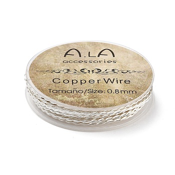 2-Ply Copper Wire, Twisted Round, Silver, 1.5mm, about 11.48 Feet(3.5m)/Roll