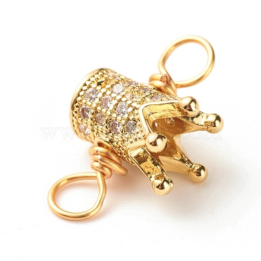 Brass Micro Pave Cubic Zirconia Link Connectors(PALLOY-JF01174)-3