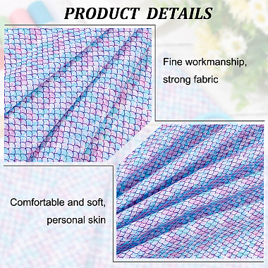 Fishscale Pattern Polyester Fabrics(DIY-WH0292-79A)-4