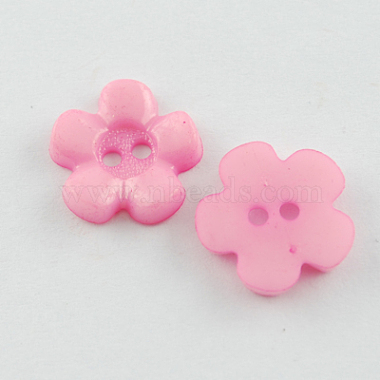 15mm PearlPink Flower Acrylic 2-Hole Button