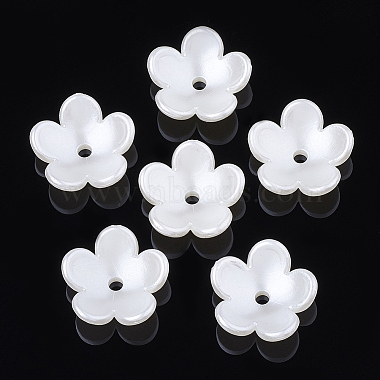 4-Petal ABS Plastic Imitation Pearl Bead Caps(X-OACR-S020-32)-2