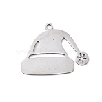 Christmas 201 Stainless Steel Pendants, Christmas Hat, 19x24x1mm, Hole: 1.6mm(STAS-C156-01Q-P)