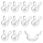 20Pcs 925 Sterling Silver Bead Tips, Calotte Ends, Clamshell Knot Covers, Silver, 8x4mm, Hole: 1mm, Inner Diameter: 3mm(STER-BBC0002-09)