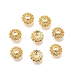 Brass Bead Caps, Hollow Flower, Cadmium Free & Lead Free, Rack Plating, Long-Lasting Plated, Real 24K Gold Plated, 6x1.5mm, Hole: 1.4mm(KK-G600-10G)