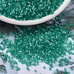MIYUKI Delica Beads, Cylinder, Japanese Seed Beads, 11/0, (DB1813) Dyed Aqua Green Silk Satin, 1.3x1.6mm, Hole: 0.8mm, about 2000pcs/bottle, 10g/bottle(SEED-JP0008-DB1813)