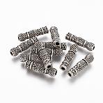 Tibetan Style Alloy Tube Beads, Cadmium Free & Nickel Free & Lead Free, Antique Silver, 22.5x6.2mm, Hole: 3mm(LF0658Y-NF)