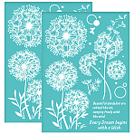 Self-Adhesive Silk Screen Printing Stencil, for Painting on Wood, DIY Decoration T-Shirt Fabric, Turquoise, Dandelion Pattern, 195x140mm(DIY-WH0337-076)