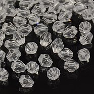 Faceted Bicone Transparent Acrylic Beads, Dyed, Clear, 6mm, Hole: 1mm, about 5800pcs/500g(DBB6mm01)