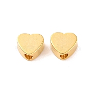 Brass Beads, Lead Free & Cadmium Free, Heart, Real 24K Gold Plated, 4.5x5x2.3mm, Hole: 1.4mm(KK-U024-12G)