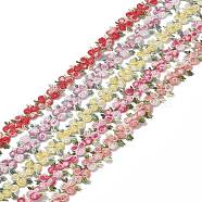 Flower Polyester Trim Ribbon, for Curtain Lace Trimmings, Mixed Color, 3/4 ~7/8 inch(18~23mm), about  0.59~0.74 Yard(0.54~0.68m)/Strand(OCOR-XCP0001-41)