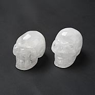 Halloween Natural Quartz Crystal Display Decorations, Home Decorations, Skull, 35~37x30~31x48~50.5mm(DJEW-K015-33)