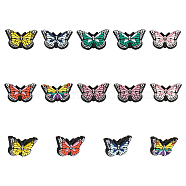 14Pcs 7 Colors Silicone Beads, DIY Nursing Necklaces and Bracelets Making, Chewing Pendants For Teethers, Butterfly, Mixed Color, 20x31.5x8.5mm, Hole: 3mm, 14pcs/set, 1 set/box(SIL-CA0002-58)