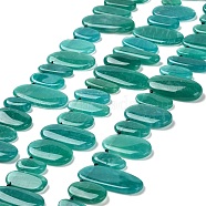 Natural Amazonite Beads Strands, Top Drilled, Oval Charms, 10~30.5x8~16.5x2.5~7.5mm, Hole: 0.9mm, about 35pcs/strand, 15.94''~16.54''(40.5~42cm)(G-M408-D02)