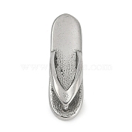 304 Stainless Steel Pendants, Flip Flops Charms, Antique Silver, 22x6.5x5mm, Hole: 6.5x2.5mm(STAS-K291-05D-AS)