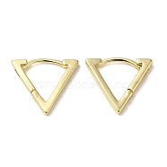 Brass Huggie Hoop Earrings for Women, Real 18K Gold Plated, Triangle, 17x2mm(EJEW-C097-08G-04)