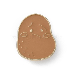 Cute Potato Enamel Pins, Zinc Alloy Brooches for Backpack Clothes, Peru, 30x24.5mm(JEWB-S041-01E-G)