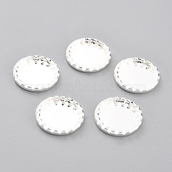 304 Stainless Steel Cabochon Settings, Lace Edge Bezel Cups, Flat Round, Silver, 17x2mm Tray: 14mm(STAS-Y001-08S)