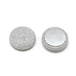 Pearly Lustre Cloth Fabric Covered Cabochons, with Aluminum Bottom, Half Round/Dome, Silver, 15x5mm(WOVE-S084-07E)