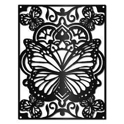 Iron Wall Signs, Metal Art Wall Decoration, for Living Room, Home, Office, Garden, Kitchen, Hotel, Balcony, Butterfly, 300x230x1mm, Hole: 5mm(AJEW-WH0286-096)