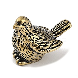 Brass Bird Figurines, for Home Office Desktop Decoration, Antique Golden, 27.5x17x19.5mm(KK-C073-05AG)