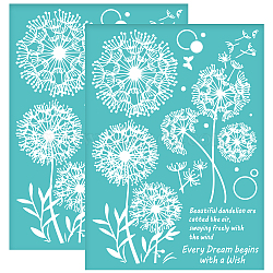 Self-Adhesive Silk Screen Printing Stencil, for Painting on Wood, DIY Decoration T-Shirt Fabric, Turquoise, Dandelion Pattern, 195x140mm(DIY-WH0337-076)