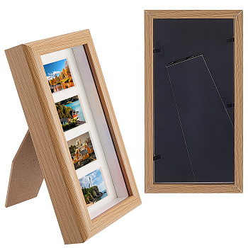 1Pc Rectangle Wood Photo Frame Stand, Wheat, 197x107x30mm