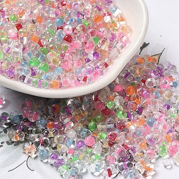 Glass Seed Beads, Peanut, Mixed Color, 5.5~6x3~3.5x3mm, Hole: 1~1.2mm