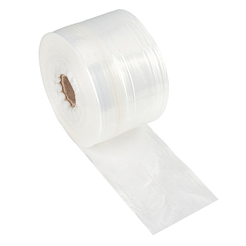Transparent PE Tubing Film Rolls, for Storage Bag Making, Clear, Unilateral Thickness: 1.6 Mil(0.04mm), 20000x10cm