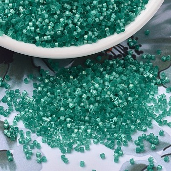 MIYUKI Delica Beads, Cylinder, Japanese Seed Beads, 11/0, (DB1813) Dyed Aqua Green Silk Satin, 1.3x1.6mm, Hole: 0.8mm, about 2000pcs/bottle, 10g/bottle