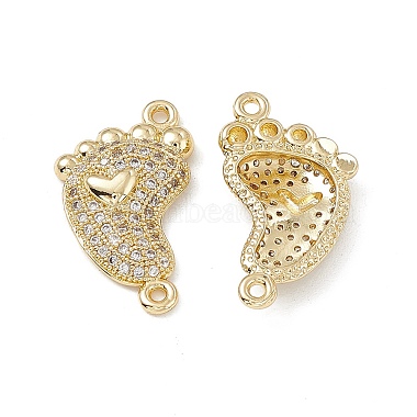 Real 18K Gold Plated Clear Body Brass+Cubic Zirconia Links