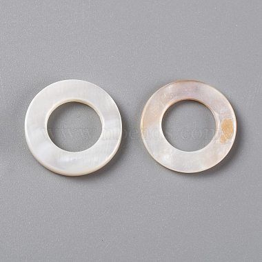 Seashell Color Flat Round Shell Linking Rings