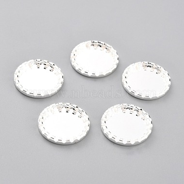 Silver Flat Round 304 Stainless Steel Cabochon Settings