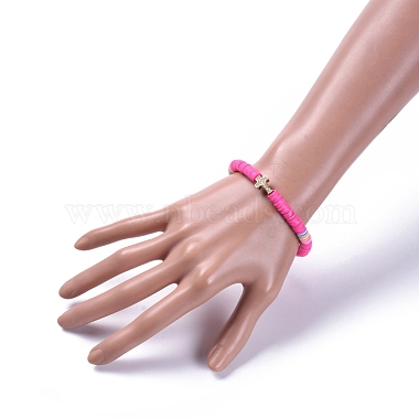Handgefertigte Heishi Perlen Stretch Armbänder aus Fimo(BJEW-JB05090-03)-5