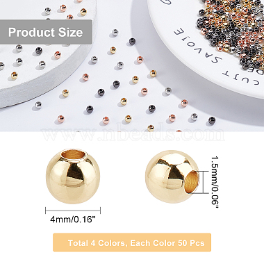 200Pcs 4 Colors Brass Beads(KK-NB0001-63)-2