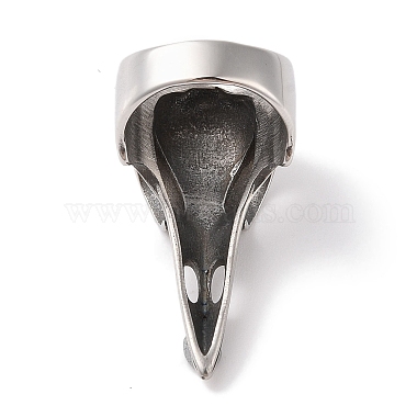 Viking 304 Stainless Steel Crow Head Finger Rings for Mens(RJEW-U005-14A-P)-3