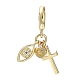 Rack Plating Eco-Friendly Brass Pave Clear Cubic Zirconia European Dangle Charms(KK-M256-03G)-2