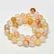 Faceted Natural Yellow Hematoid Quartz Round Beads Strands(G-F266-10-6mm)-2
