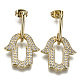 Brass Micro Pave Clear Cubic Zirconia Dangle Stud Earrings(EJEW-S208-118-NF)-1