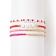 4Pcs 4 Style Heart & Word Kiss Plastic Beaded Stretch Bracelets Set(BJEW-JB08699)-4