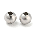 Brass Smooth Round Beads, Seamed Spacer Beads, Platinum, 4mm, Hole: 1mm(EC400-2)