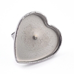 Stainless Steel Stud Earring Findings, Cabochon Settings, with Ear Nuts/Earring Backs, Stainless Steel Color, Tray: 11x12mm, 13x13x1.5mm, Pin: 0.7mm(STAS-WH0015-06P)