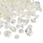 DIY Jewelry Making Finding Kits, Including Resin Beads & Cabochons, Flower & Butterfly & Bowknot & Shell, Clear, 12~22.5x12~29x5~15mm, Hole: 1.5~1.8mm, about 120pcs/100g(DIY-CJC0002-005)