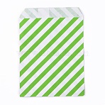 Kraft Paper Bags, No Handles, Food Storage Bags, Stripe Pattern, Green, 18x13cm(CARB-P001-B01-02)