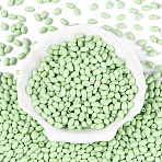 Baking Paint Glass Seed Beads, Oval, Pale Green, 7x4~4.5mm, Hole: 0.9mm, about 2500pcs/pound(SEED-T007-15J)
