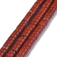 Natural Red Jasper Beads Strands, Heishi Beads, Flat Round/Disc, 6x3mm, Hole: 1mm, about 119~131pcs/strand, 14.76~15.74 inch(37.5~40cm)(G-Z006-C33)