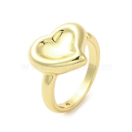 Rack Plating Brass Finger Ring, Long-Lasting Plated, Cadmium Free & Lead Free, Heart, Real 18K Gold Plated, US Size 6 1/4(16.7mm)(RJEW-C072-04G)