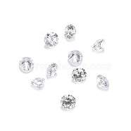 Cubic Zirconia Cabochons, Grade A, Faceted, Diamond, Clear, 3x2mm(ZIRC-M002-3mm-007-A)