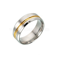 316L Surgical Stainless Steel Wide Band Finger Rings, Golden & Stainless Steel Color, US Size 10 1/4(19.9mm)(RJEW-T005-10-27A)